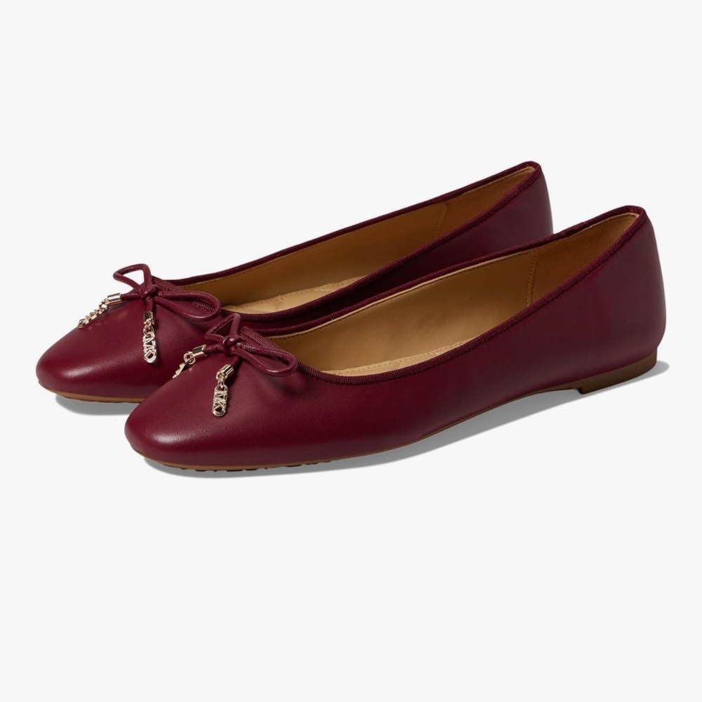 SALE- New Michael Kors Women's Nori Round Toe Slip-On Ballet Flats in Burgundy